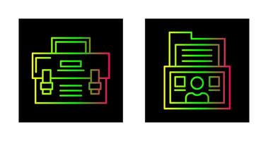 Briefcase and Folder Icon vector