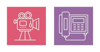 Movie camera and Telephone Icon vector