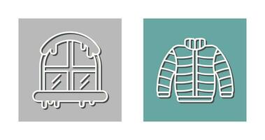 Window and Winter Clothes Icon vector