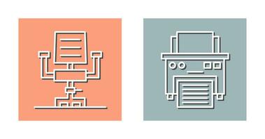 Desk Chair and Printer Icon vector