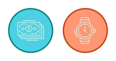 Money and Wristwatch Icon vector