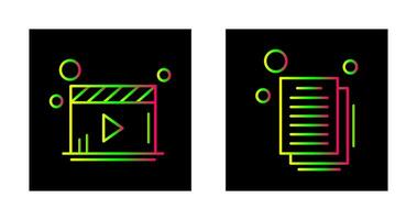 Video Player and Document Icon vector