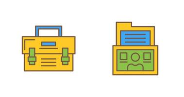 Briefcase and Folder Icon vector