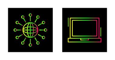 Networking and Laptop Icon vector