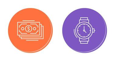Money and Wristwatch Icon vector