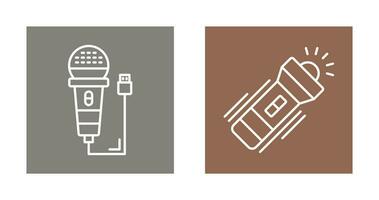 Microphone and Flashlight Icon vector