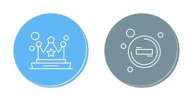 Crown and Remove Icon vector
