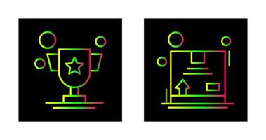 Trophy and Box Icon vector