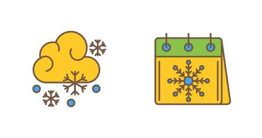 Snowy and Calender Icon vector