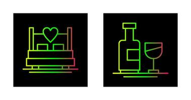 Double and Wine Bottle Icon vector