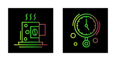 Coffee Cup and Wall Clock Icon vector
