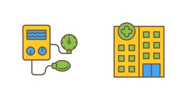 Arterial Pressure and Hospital Icon vector