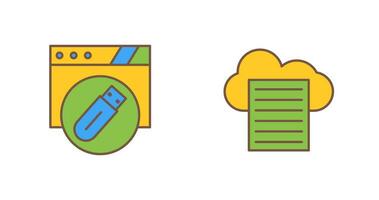 Sheet and Usb Flash Drive Icon vector