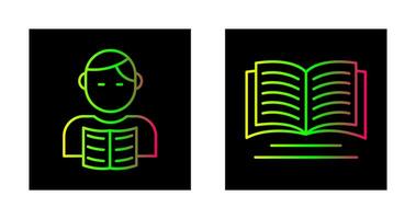 estudiante y libro icono vector