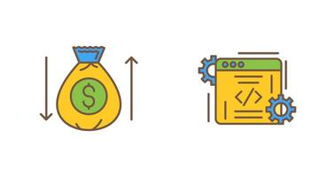 Money Bag and Coding Icon vector