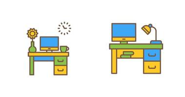 trabajo mesa y lugar de trabajo icono vector