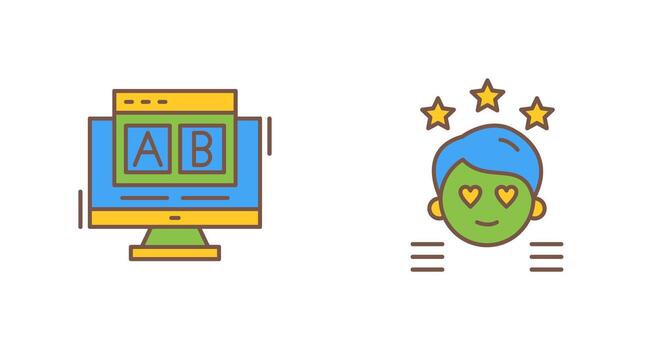 ab pruebas y ux revisión icono vector