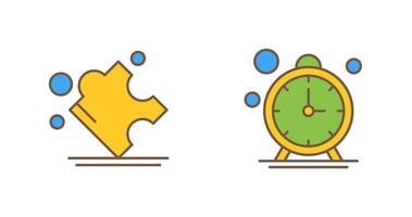 Puzzle and Stop Watch Icon vector