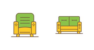 Armchair and Sofa Icon vector