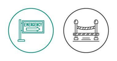 Emergency Sign and Do Not Cross Line, Icon vector