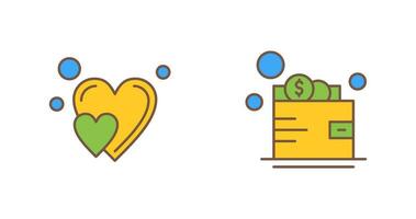 Heart and Wallet Icon vector