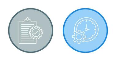 cheque lista y hora ajuste icono vector