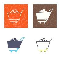 icono de vector de carrito de compras único ii