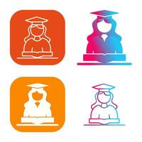 Unique Female Student Vector Icon