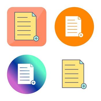 Unique Add File Vector Icon