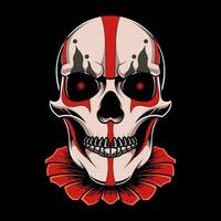 SCARY CLOWN SKULL HEAD ILLUSTRATION vector