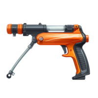 Ai generated orange gun with a black handle on a transparent background png