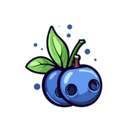 Ai generated blueberry fruit icon, cartoon blueberry fruit png