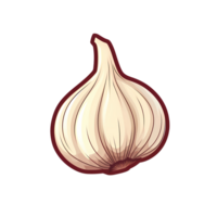 Ai generated garlic icon, cartoon style, isolated on transparent background png