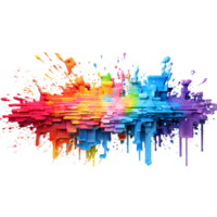 Ai generated colorful paint splatter on transparent background png