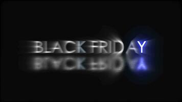 schwarz Freitag Verkauf glühend Blau und rot Licht Banner. video