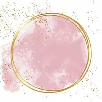 Pastel pink elegant alcohol ink design with gold glitter photo