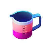 Ai generated colorful measuring cup with a blue and pink gradient png