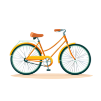 ai generato bicicletta icona, piatto stile, isolato su trasparente sfondo png