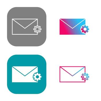 icono de vector de configuración de mensaje único
