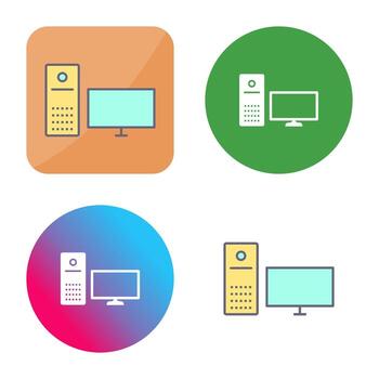 icono de vector de computadora único