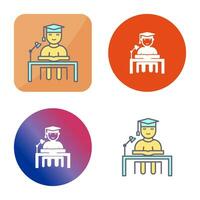 Unique Studying on Desk Vector Icon