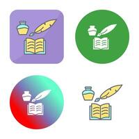 Unique Quill and Book Vector Icon