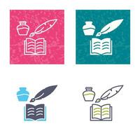 Unique Quill and Book Vector Icon