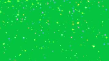 Bright Confetti particle quick falling animation overlay effect for party, celebration, festival event etc on green screen background video