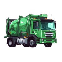 Ai generated garbage truck on transparent background png