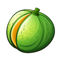Ai generated green fruit with a cut in it png