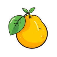 Ai generated lemon with a leaf on it, isolated on a transparent background png