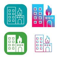 Unique Burning Building Vector Icon