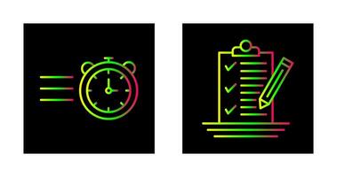 Stopwatch and Check List Icon vector