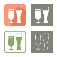 Unique Beer Glasses Vector Icon